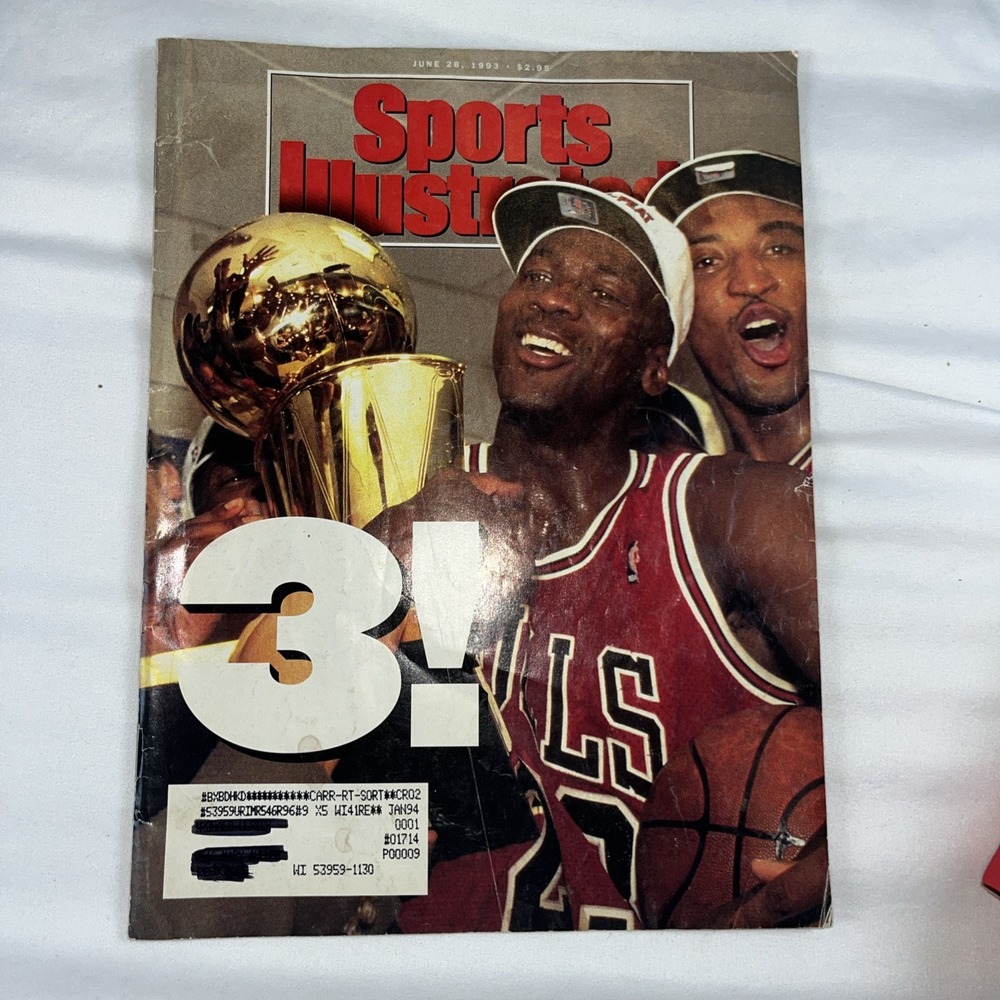 Sports Illustrated Michael‎ Jordan June 28, 1993 Chicago Bulls 3 Time Champions